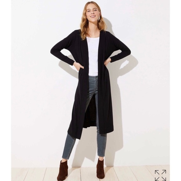 LOFT Jackets & Blazers - NWT LOFT Knit Duster in Black XXL
